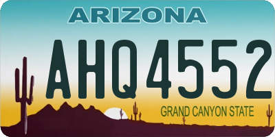 AZ license plate AHQ4552