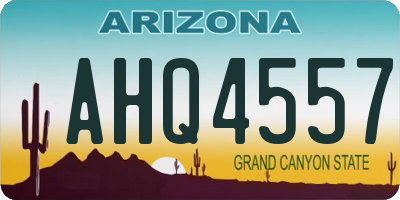 AZ license plate AHQ4557