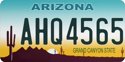 AZ license plate AHQ4565
