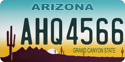 AZ license plate AHQ4566