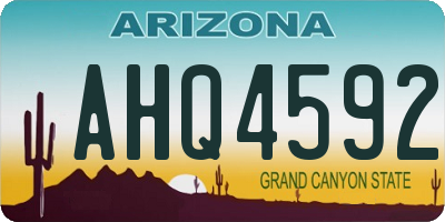 AZ license plate AHQ4592