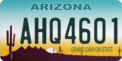 AZ license plate AHQ4601