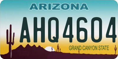 AZ license plate AHQ4604