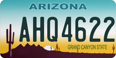 AZ license plate AHQ4622
