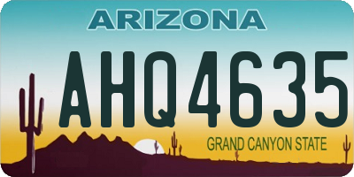 AZ license plate AHQ4635