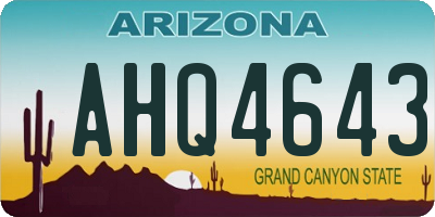 AZ license plate AHQ4643