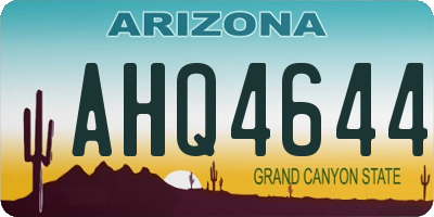 AZ license plate AHQ4644