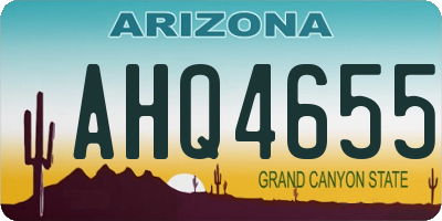 AZ license plate AHQ4655