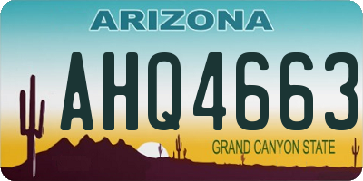 AZ license plate AHQ4663