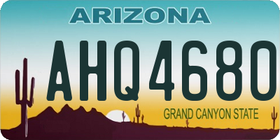 AZ license plate AHQ4680