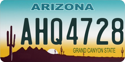 AZ license plate AHQ4728