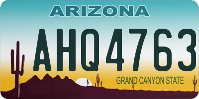 AZ license plate AHQ4763