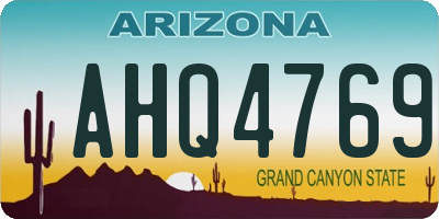 AZ license plate AHQ4769