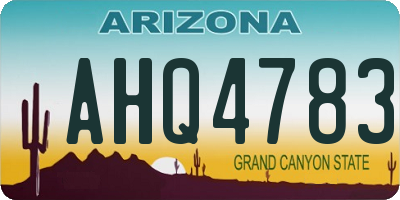 AZ license plate AHQ4783
