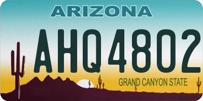 AZ license plate AHQ4802