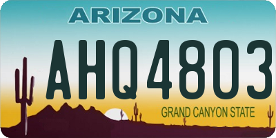 AZ license plate AHQ4803