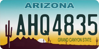 AZ license plate AHQ4835