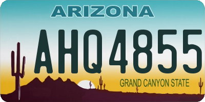 AZ license plate AHQ4855