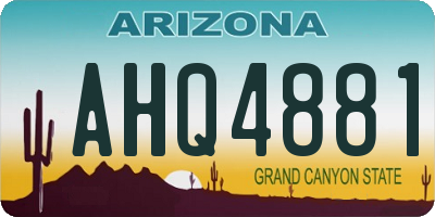 AZ license plate AHQ4881