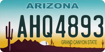 AZ license plate AHQ4893