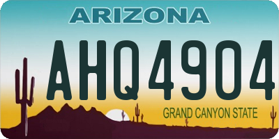 AZ license plate AHQ4904