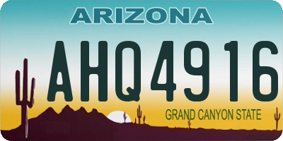 AZ license plate AHQ4916