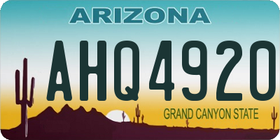 AZ license plate AHQ4920