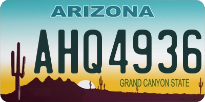 AZ license plate AHQ4936