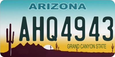 AZ license plate AHQ4943