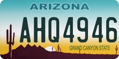AZ license plate AHQ4946