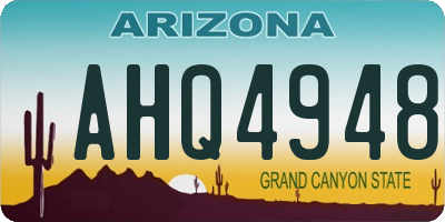 AZ license plate AHQ4948