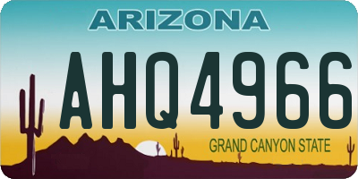 AZ license plate AHQ4966