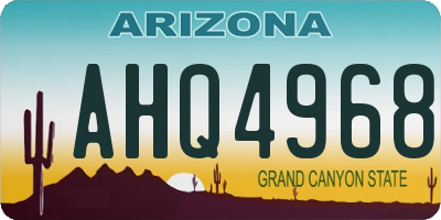 AZ license plate AHQ4968
