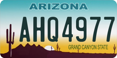 AZ license plate AHQ4977