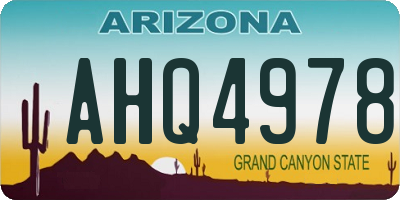 AZ license plate AHQ4978