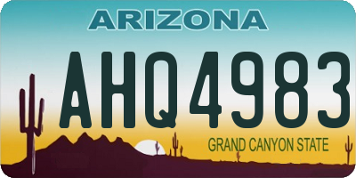 AZ license plate AHQ4983