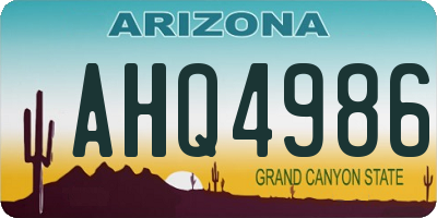 AZ license plate AHQ4986