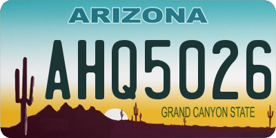 AZ license plate AHQ5026