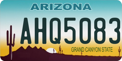 AZ license plate AHQ5083