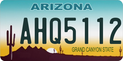 AZ license plate AHQ5112