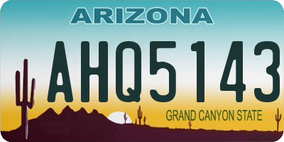 AZ license plate AHQ5143