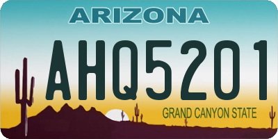 AZ license plate AHQ5201