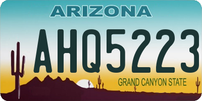 AZ license plate AHQ5223