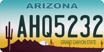 AZ license plate AHQ5232