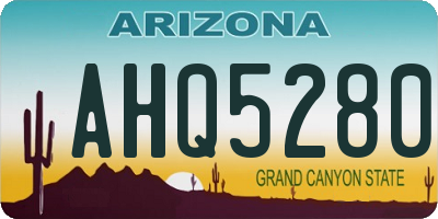 AZ license plate AHQ5280