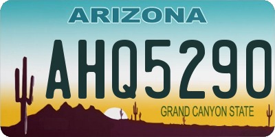 AZ license plate AHQ5290