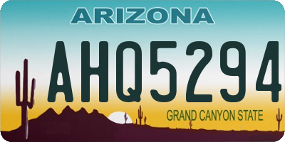 AZ license plate AHQ5294