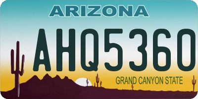 AZ license plate AHQ5360