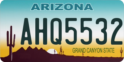 AZ license plate AHQ5532