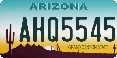 AZ license plate AHQ5545